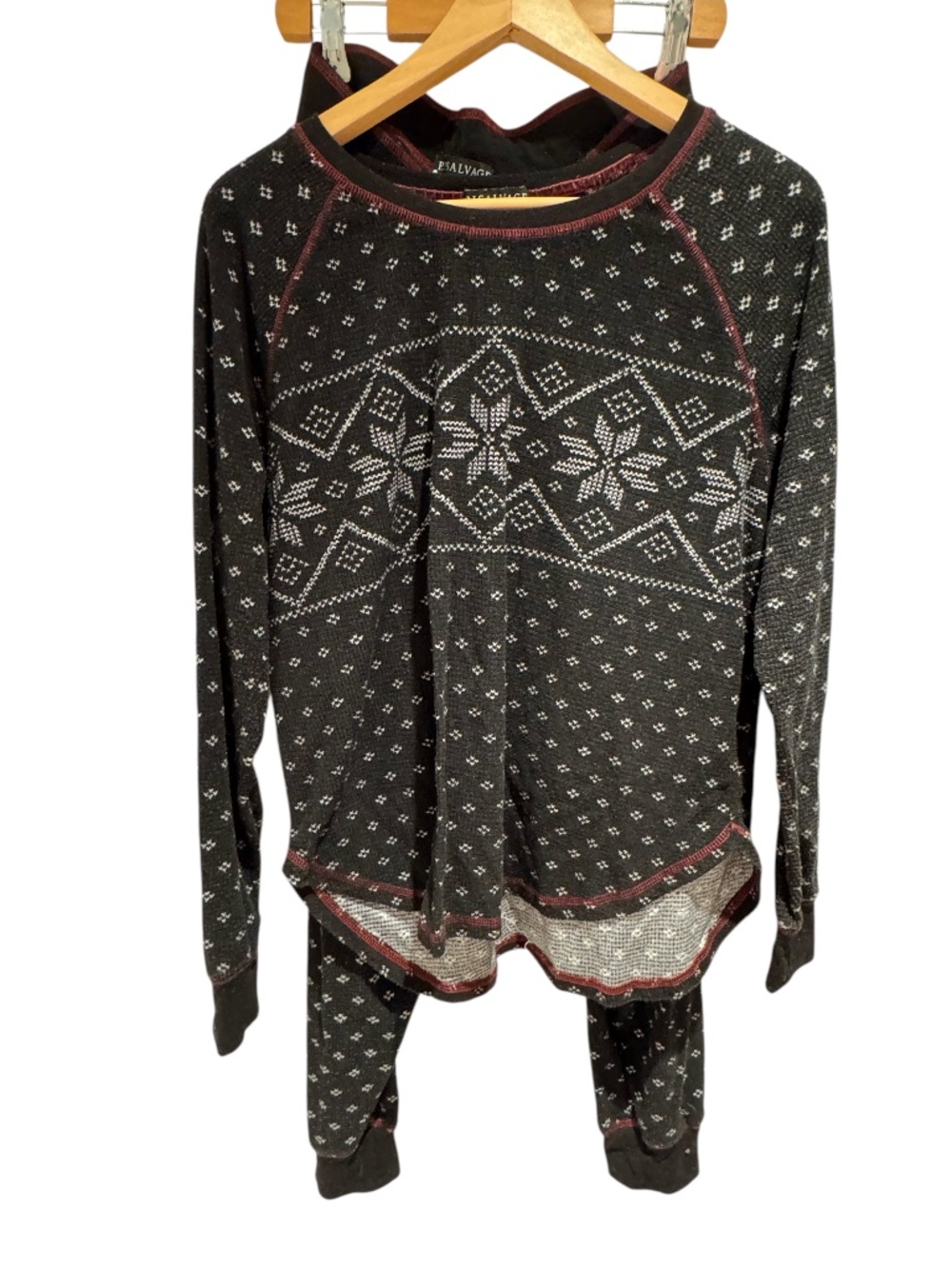 PJ SALVAGE black/white/red lounge set pyjamas - size small